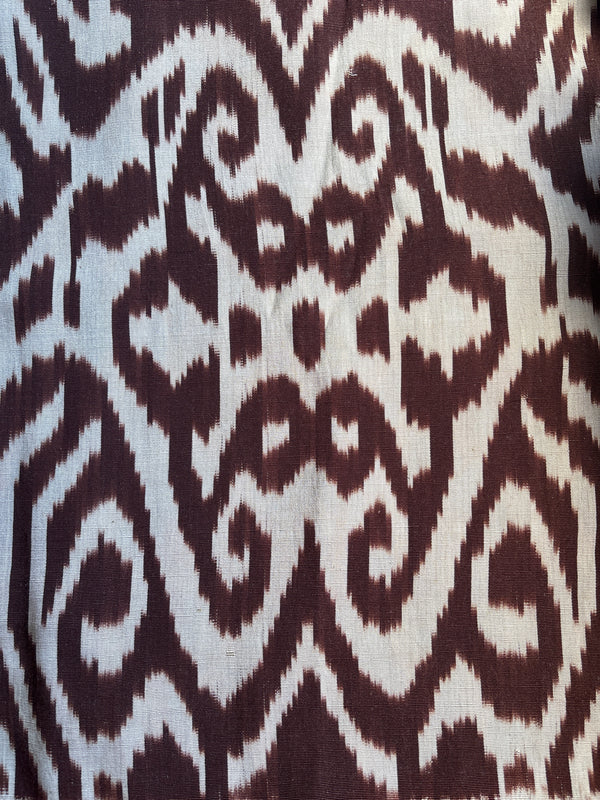 Chocolate & Cream Turkish Silk Ikat ~4 yds