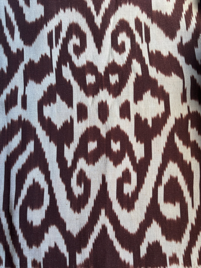 Chocolate & Cream Turkish Silk Ikat ~4 yds