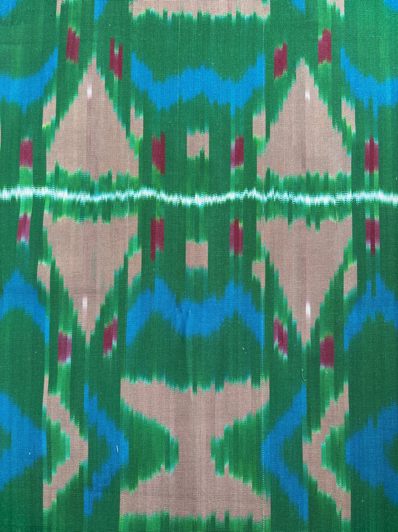 Turkish Silk Ikat Green Multi - Cut Yardage