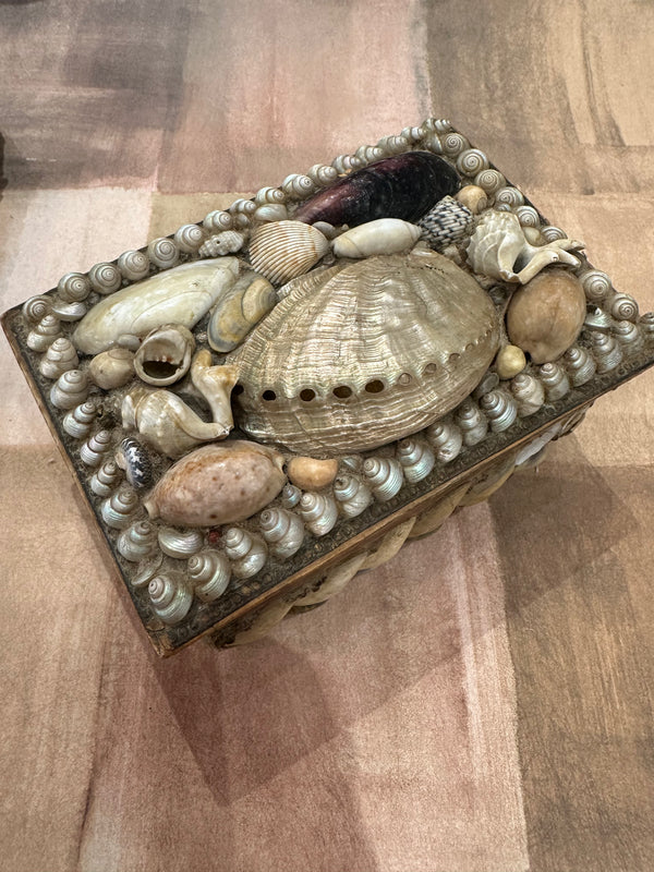 Antique Sailor's Valentine Shell Box