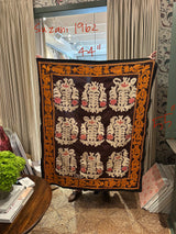 c. 1962 Small Suzani -Brown/Orange/Pink
