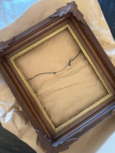 Hand-Carved Vtg. Frame 13x11 w Antq French Nuancier