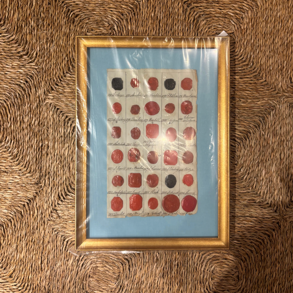Framed Wax Seals with Turquoise
