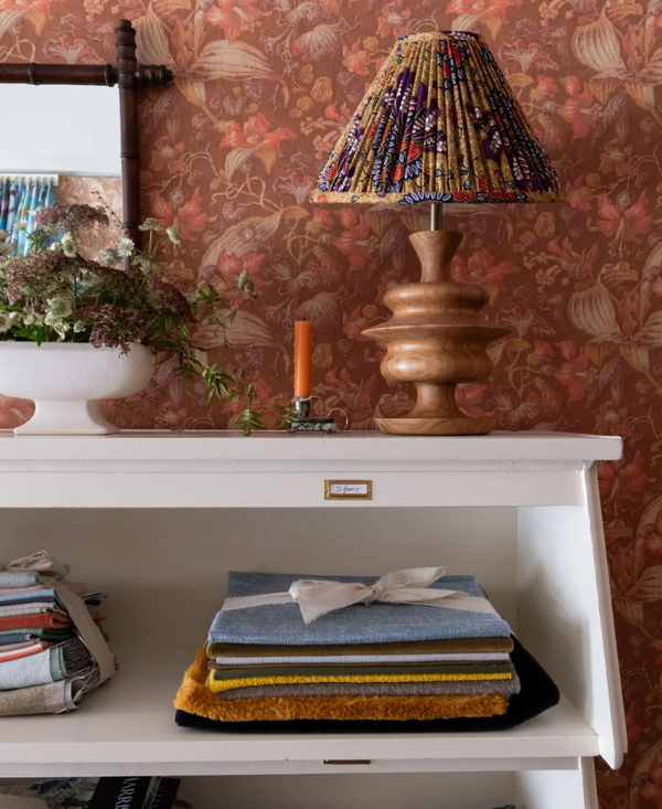 Custom Vintage Batik Pleated Lampshades